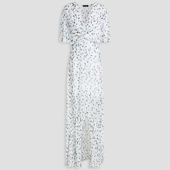 Nwt Rag and bone Tamar twist-front floral-print georgette maxi dress size 6 - Picture 3 of 13